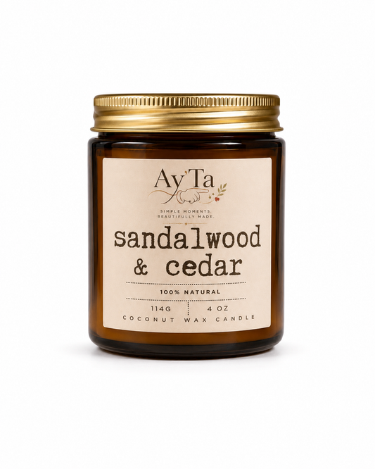 Ay'Ta Sandalwood & Cedar Coconut Wax Candle – 4 oz
