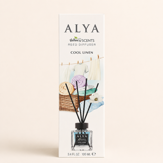 ALYA Nature's Scents Cool Linen Reed Diffuser – 100 mL