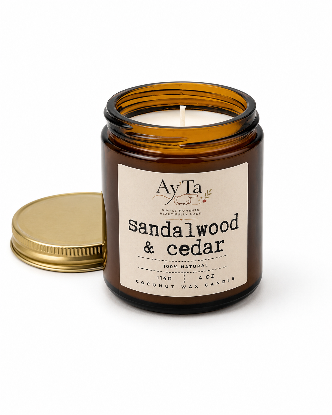 Ay'Ta Sandalwood & Cedar Coconut Wax Candle – 4 oz