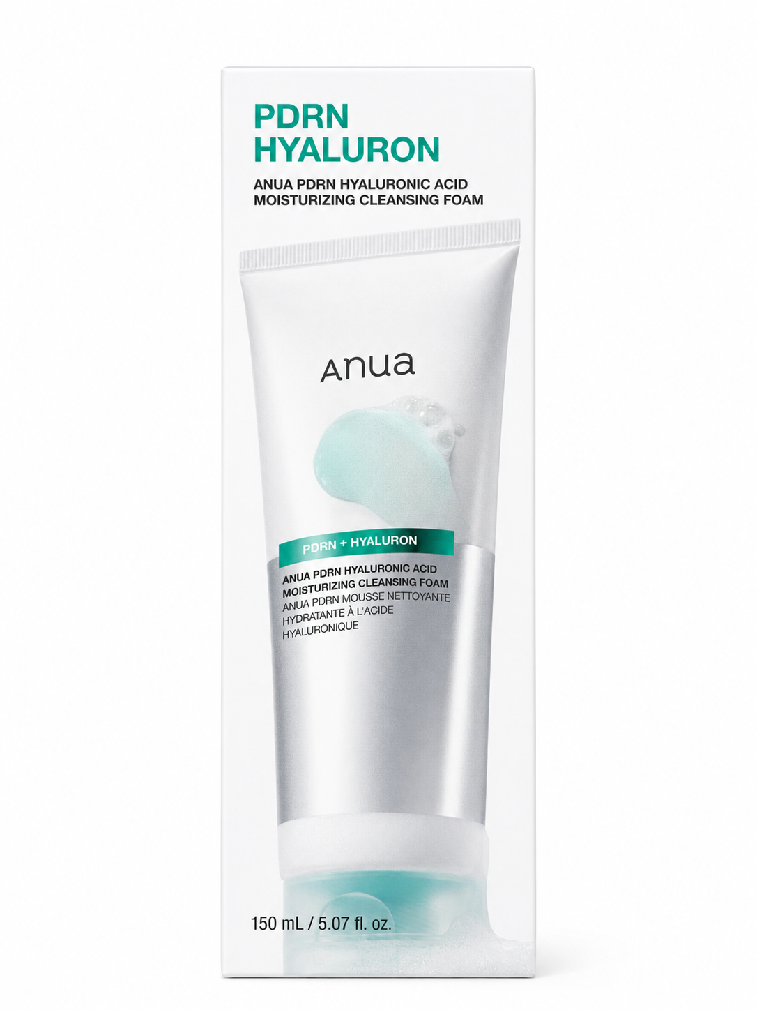 Anua PDRN Hyaluronic Acid Moisturizing Cleansing Foam – 150 mL