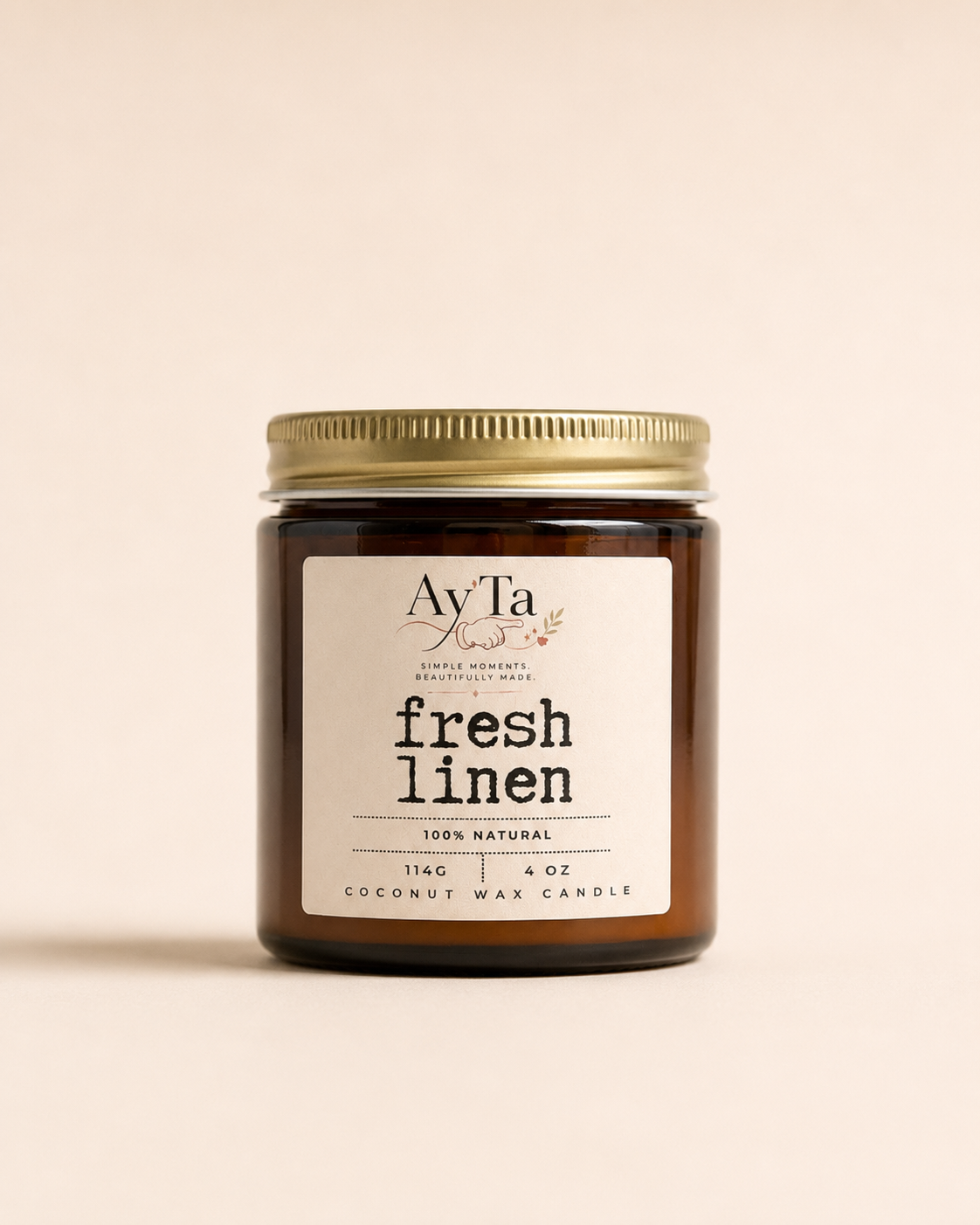 Ay'Ta Fresh Linen Coconut Wax Candle | 4 oz