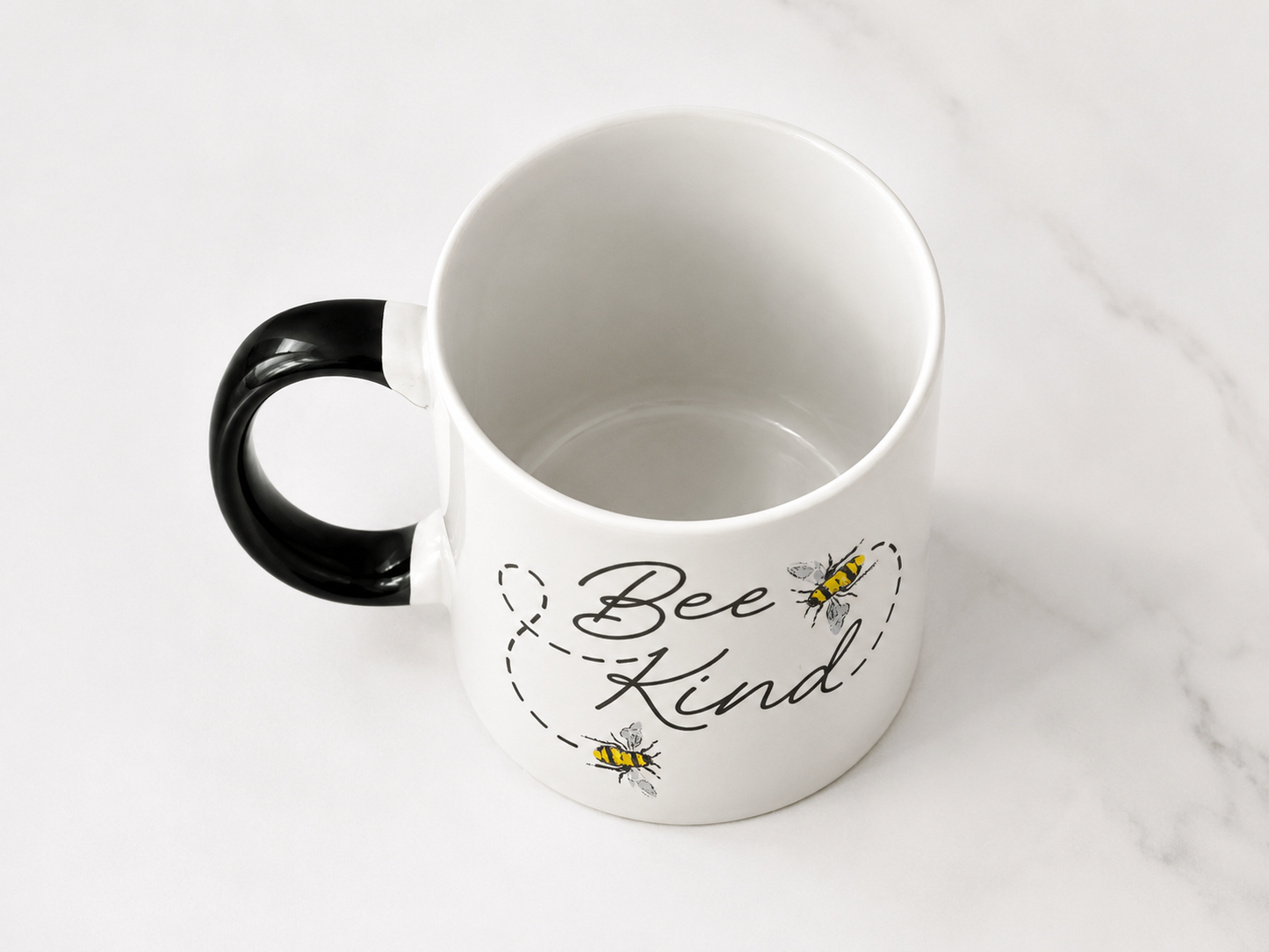 Bee Kind Inspirational Ceramic Mug with Black Handle