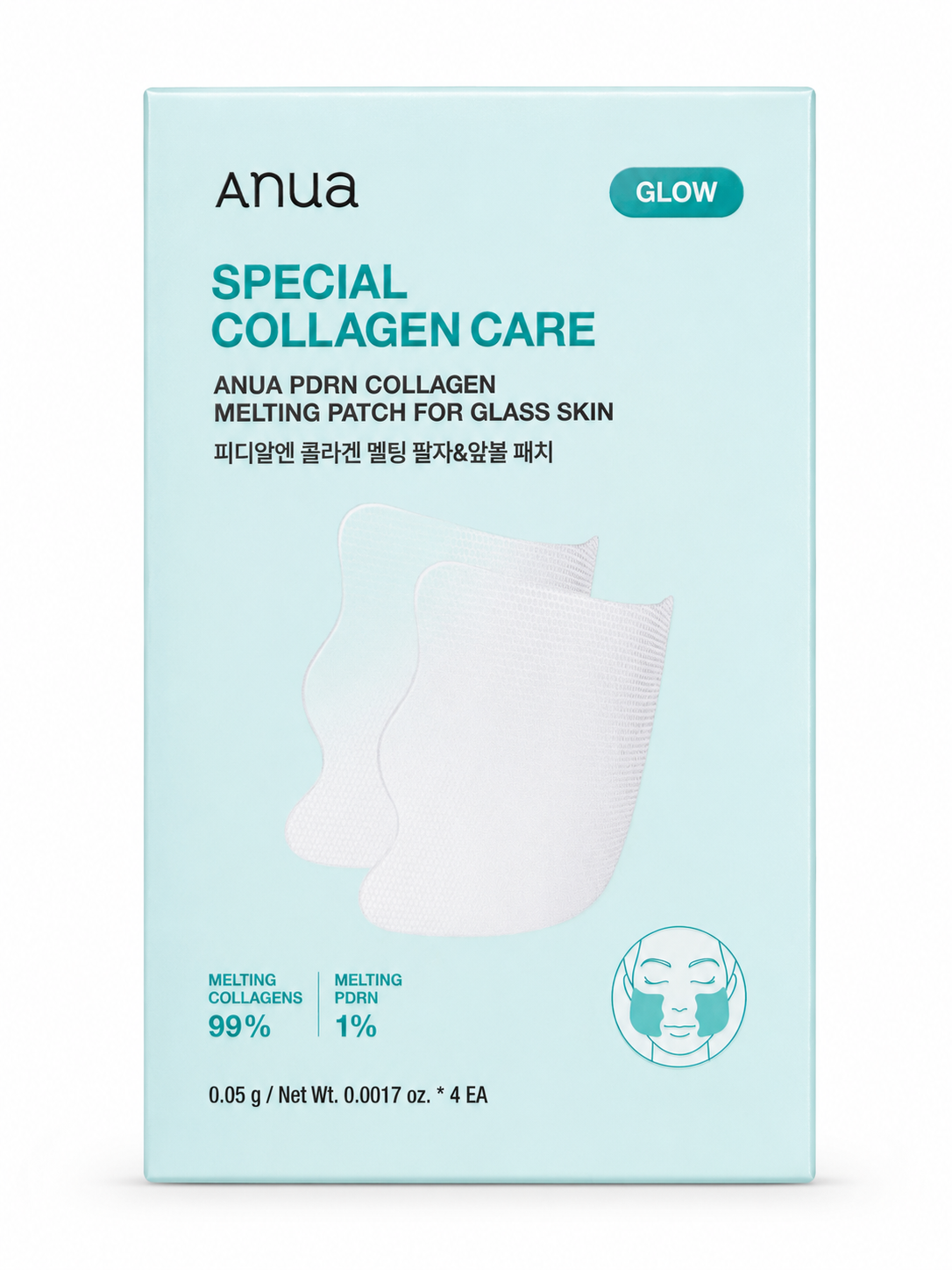 Anua PDRN Collagen Melting Patch for Glass Skin – 4 Count