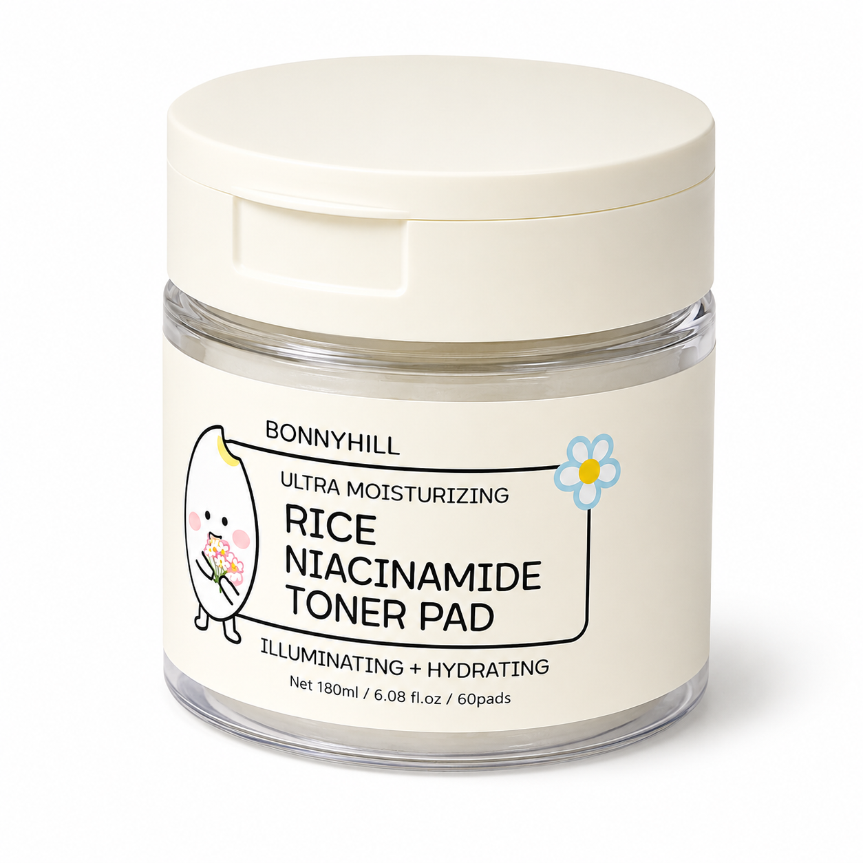 BONNYHILL Ultra Moisturizing Rice Niacinamide Toner Pad (60 Pads)